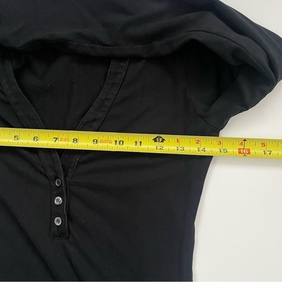 Standard James Perse Black V-neck Henley Long-sleeve Dress Size Small - Picture 9 of 10